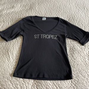 Black ST TROPEZ cotton shirt